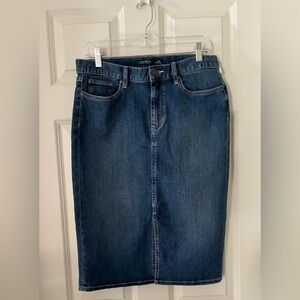 Women’s Lauren Ralph Lauren Straight Denim Jean Skirt w/front slip size 6